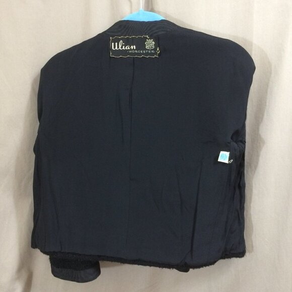 Vintage Monarch NY 1960s Short Boucle Blazer Jacket Black Union Label Lined S - Picture 3 of 8